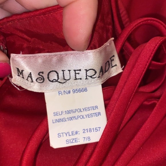 Beautiful red beaded formal dress with corset back! Worn once! - Picture 4 of 4